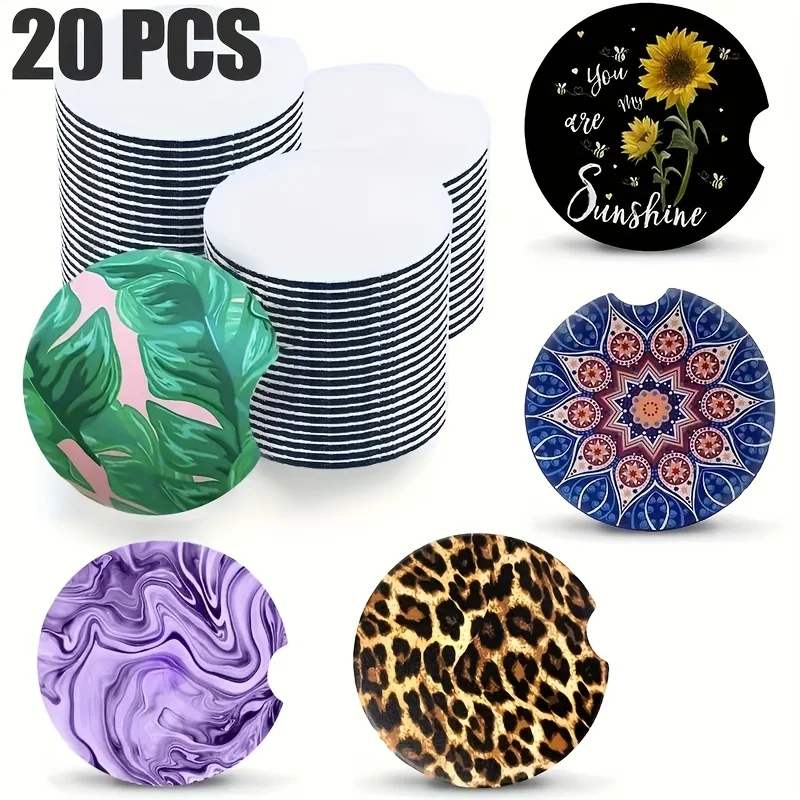 20pcs Sublimated Blank Car Coa - Coaster Sublimation Blank avis et prix