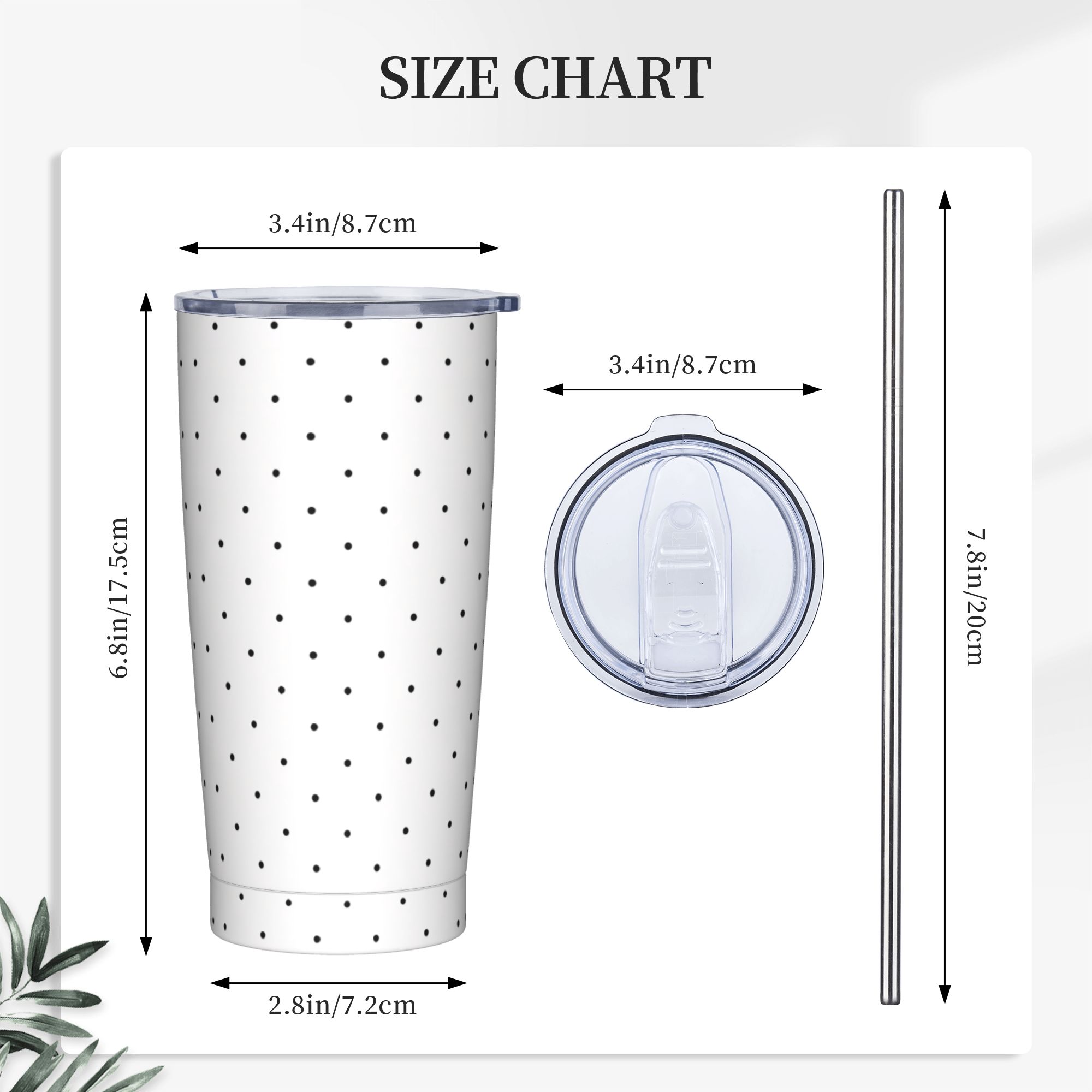 Black & White Polka Dot Patter - Tumbler 20Oz White avis et prix