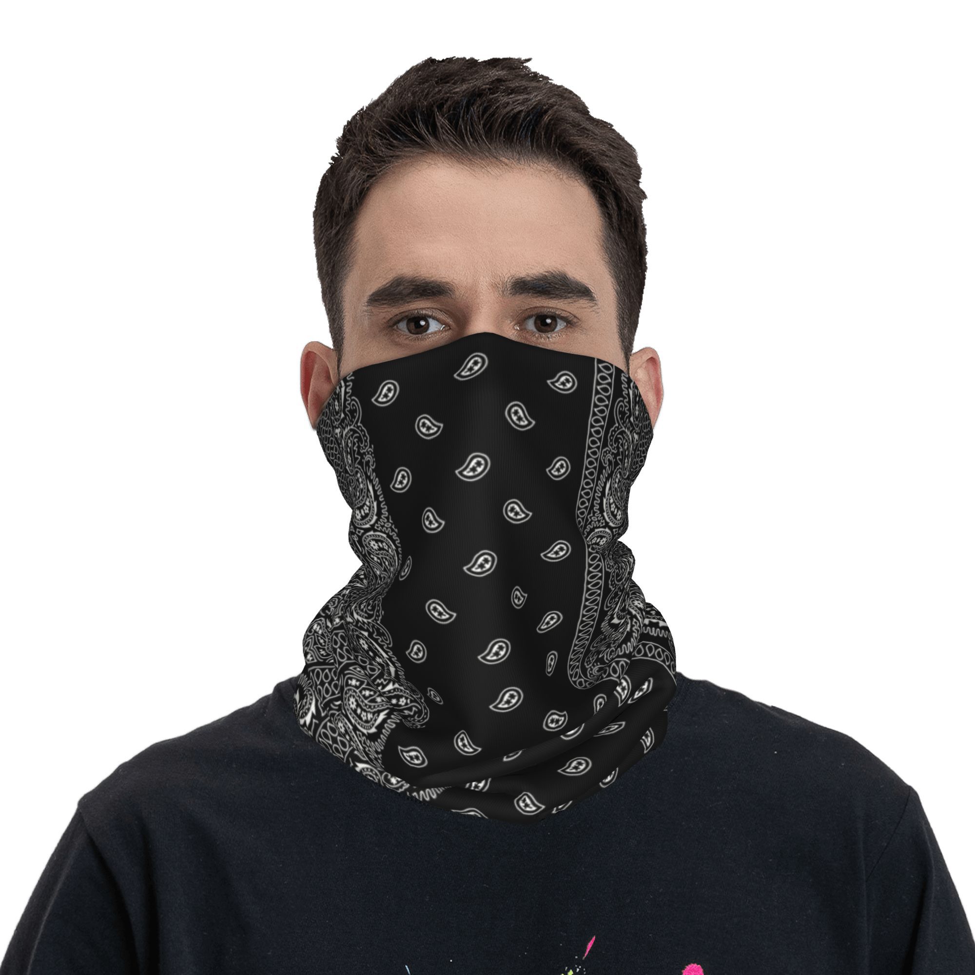 Custom Black And White Paisley - Bandana Blank White avis et prix