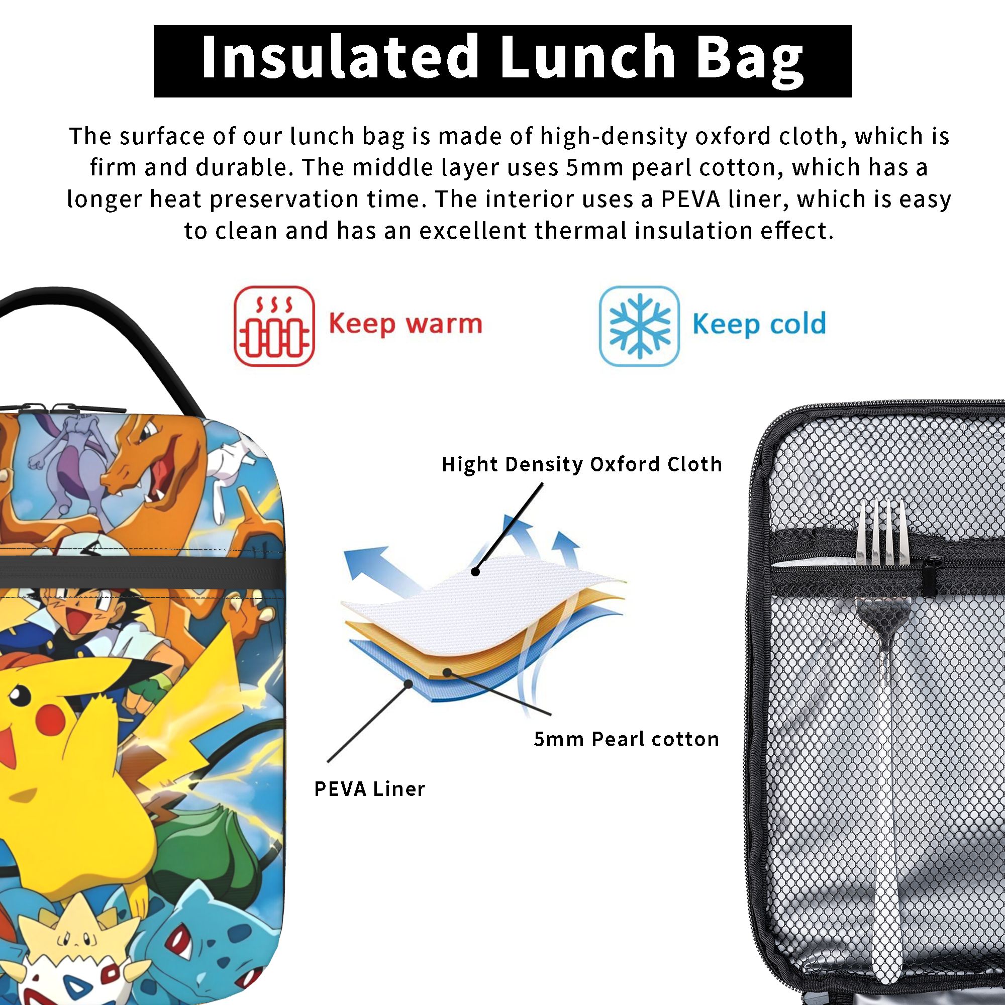Cute Cartoon Manga Poke-Mon In - Tote Bag Sublimation avis et prix