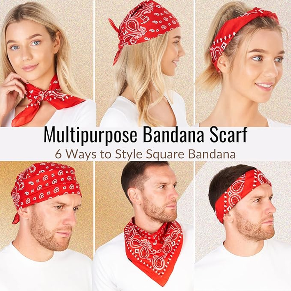 Hip Hop Cowboy Paisley Scarf L - Bandana Blank White avis et prix