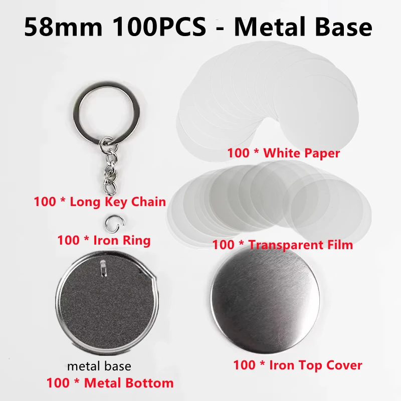 100PCS Blank Plastic/Metal But - Button Badge Blank avis et prix