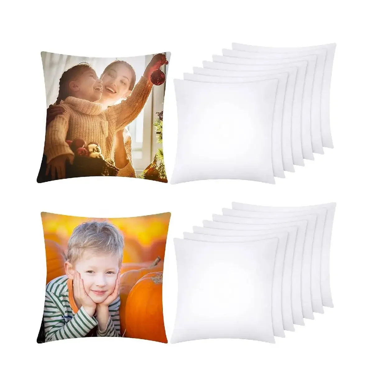 4-Pack White Polyester Peach S - Pillow Cover Sublimation avis et prix