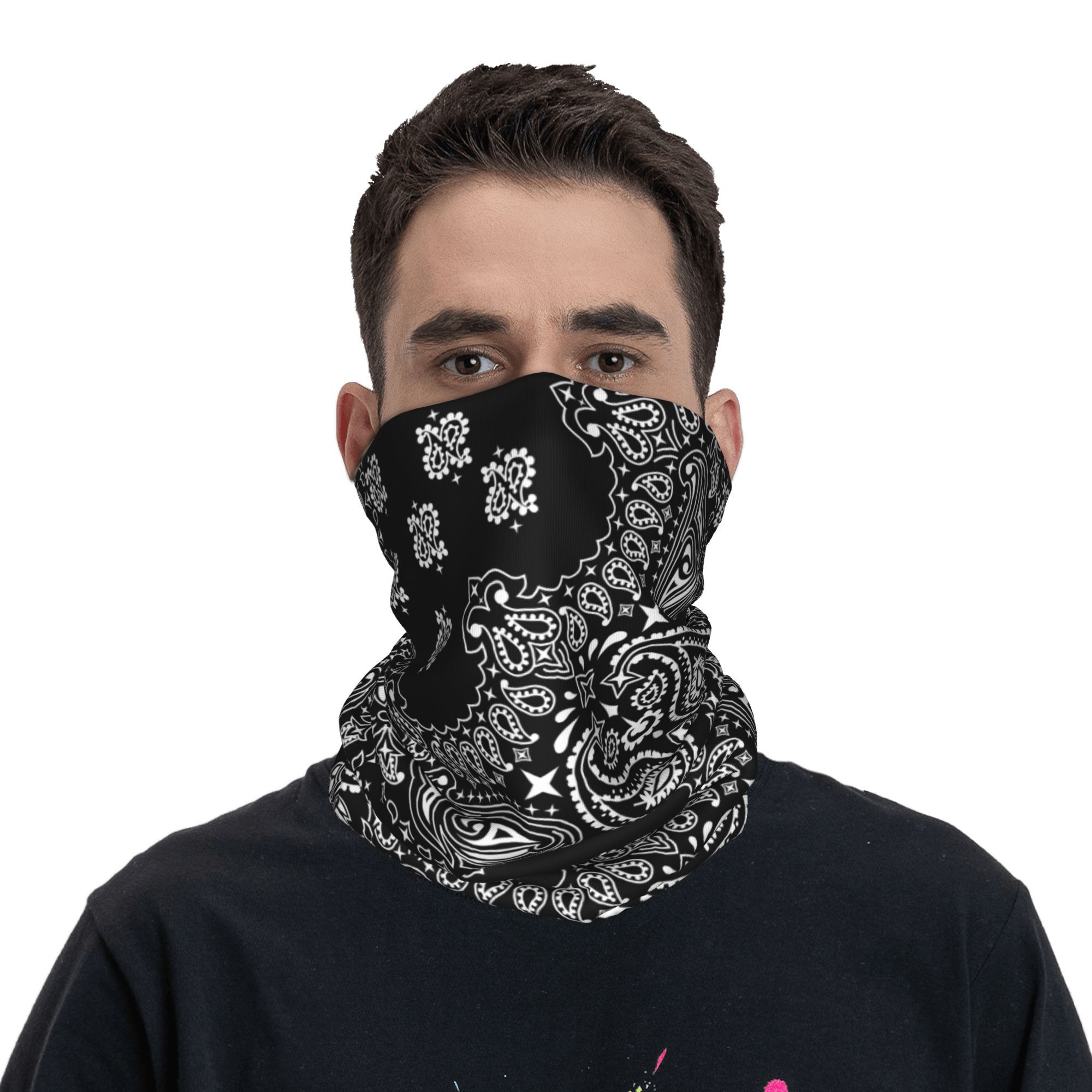 Custom Black And White Paisley - Bandana Blank White avis et prix