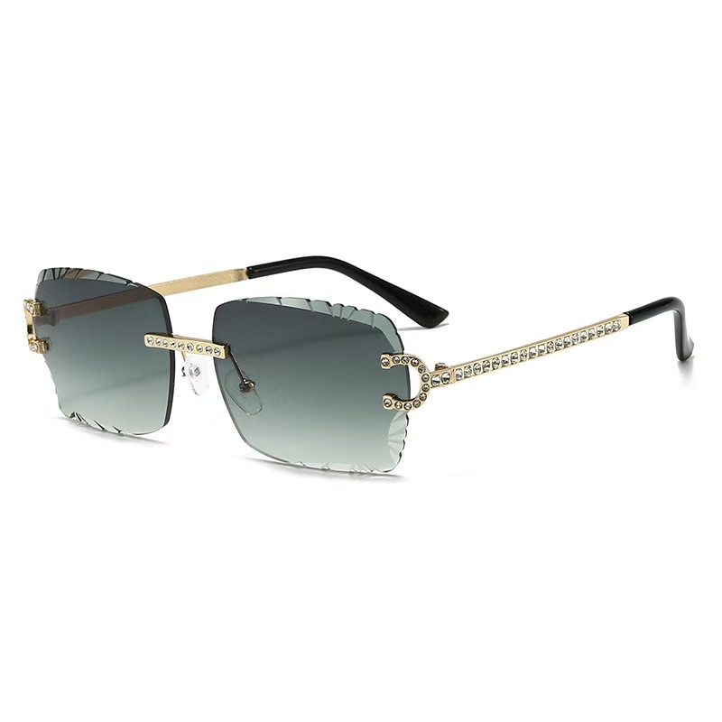 Fashion Rimless Square Sunglas - Metal Photo Panel avis et prix