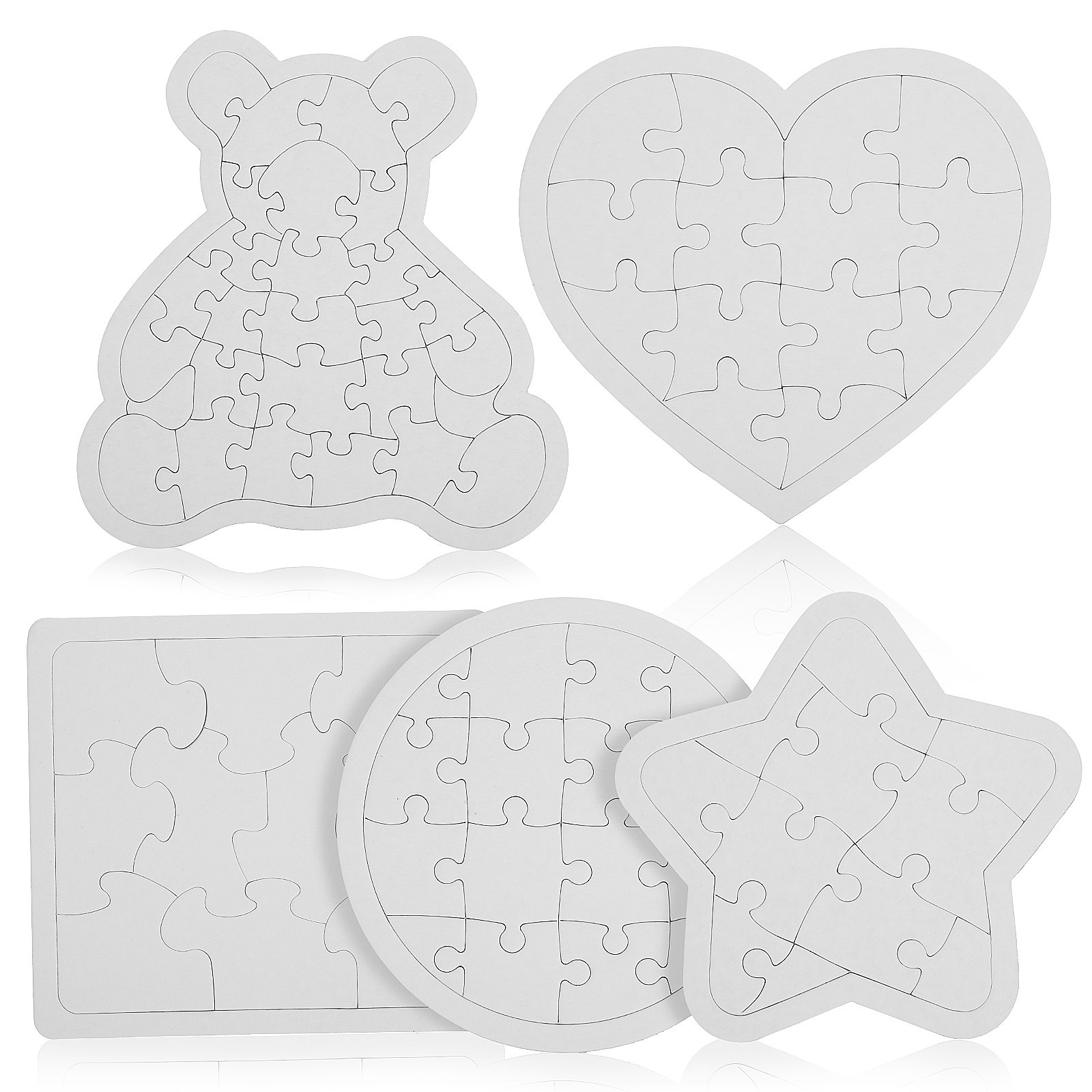 5Pcs White Blank Jigsaw Puzzle - Puzzle Blank White avis et prix